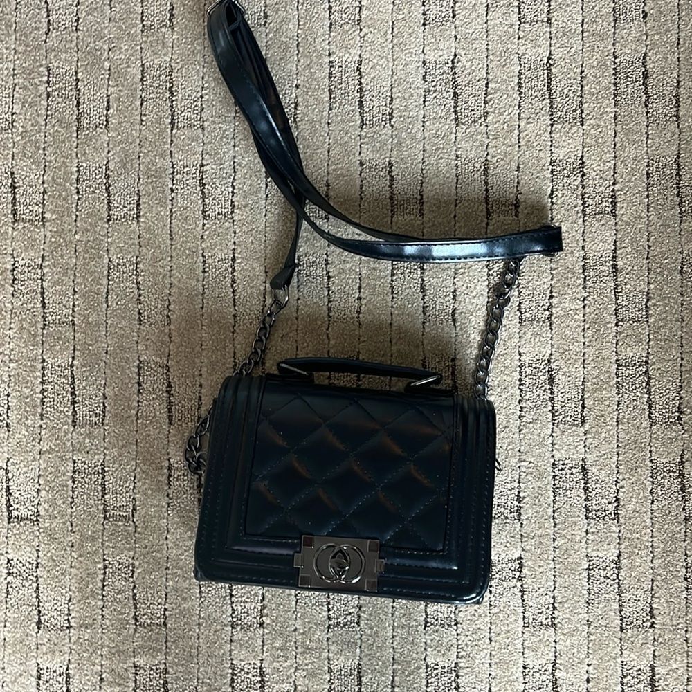 Quilted black crossbody bag